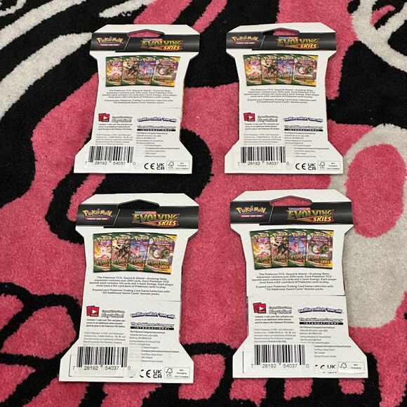 Pokémon TCG Evolving Skies Sleeved Booster Pack Art Bundle (4) – SWSH07 - Picture 2 of 2